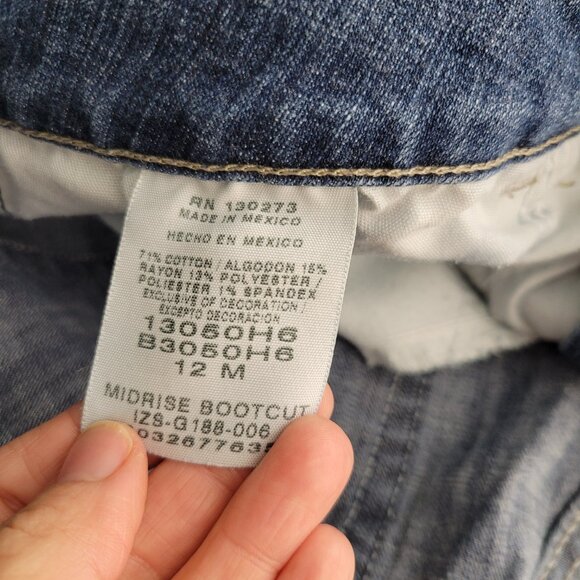 Riders by Lee Women's Blue Slimming Mid Rise Boot Cut Denim Classic Jeans Sz 12 - Picture 14 of 14